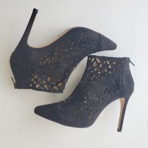 BCBGeneration‎ Hanie Women's Pointed Toe Heel Boot Size 5B Black Open Toe Zipper